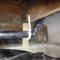 New code compliant vent line after replacement. No duct tape or bailing wire!